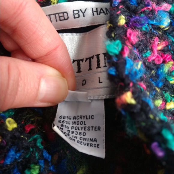 Vintage Hand Knit Funky Chunky V Neck Sweater by Knitting Needle - Picture 4 of 7